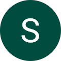 White letter S centered on a dark green circular background.
